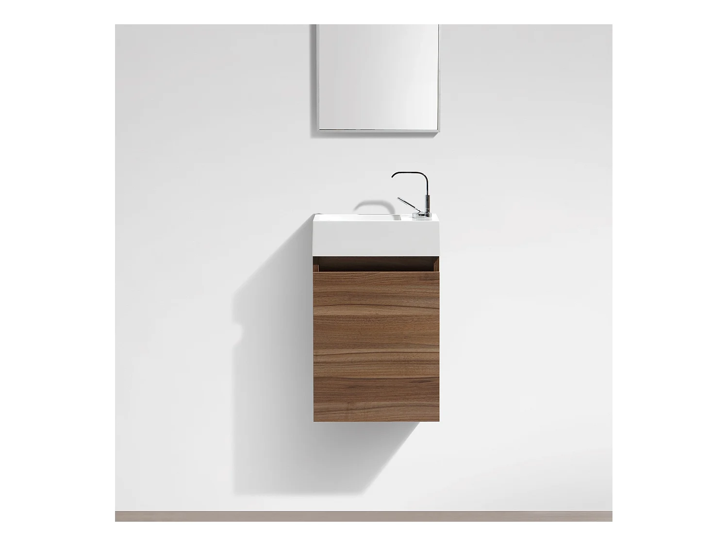 Meuble lave-main salle de bain design SIENA largeur 40 cm noyer