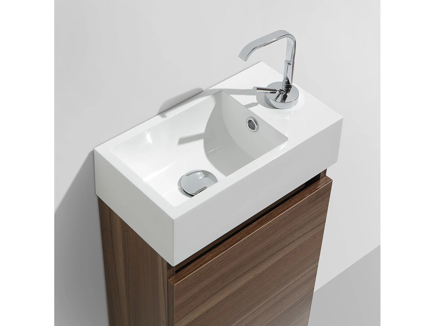 Meuble lave-main salle de bain design SIENA largeur 40 cm noyer