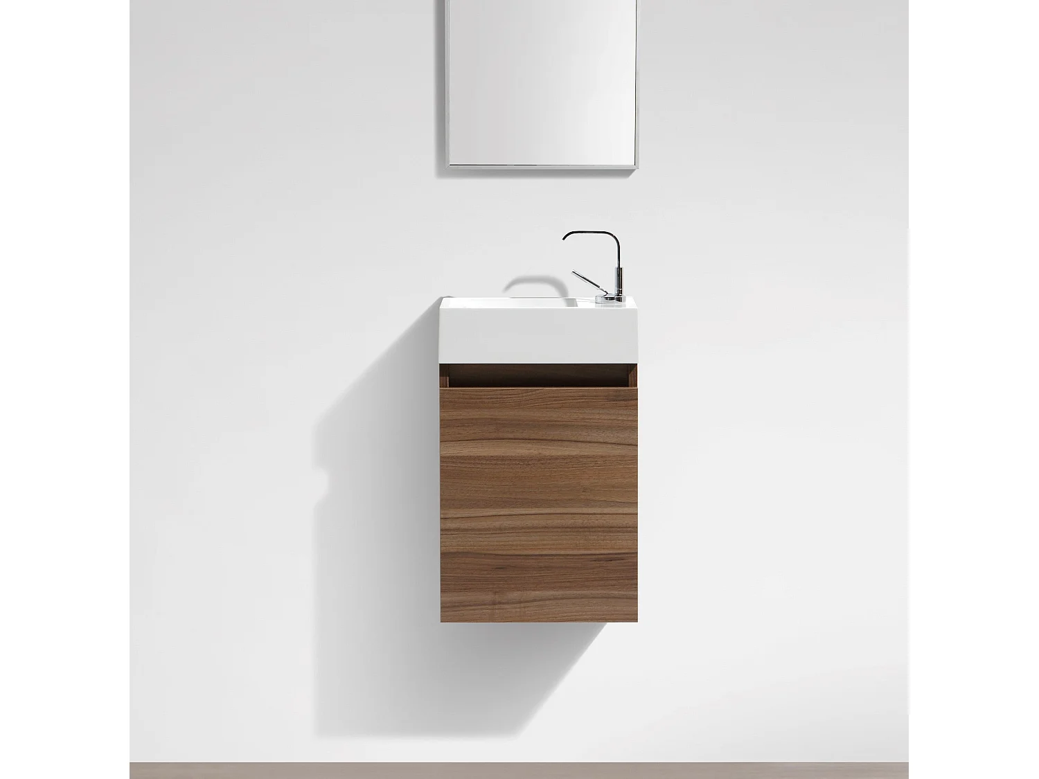 Meuble lave-main salle de bain design SIENA largeur 40 cm noyer