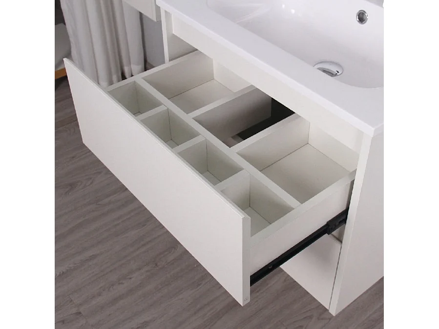 Meuble salle de bain design simple vasque FORTINA largeur 60 cm blanc