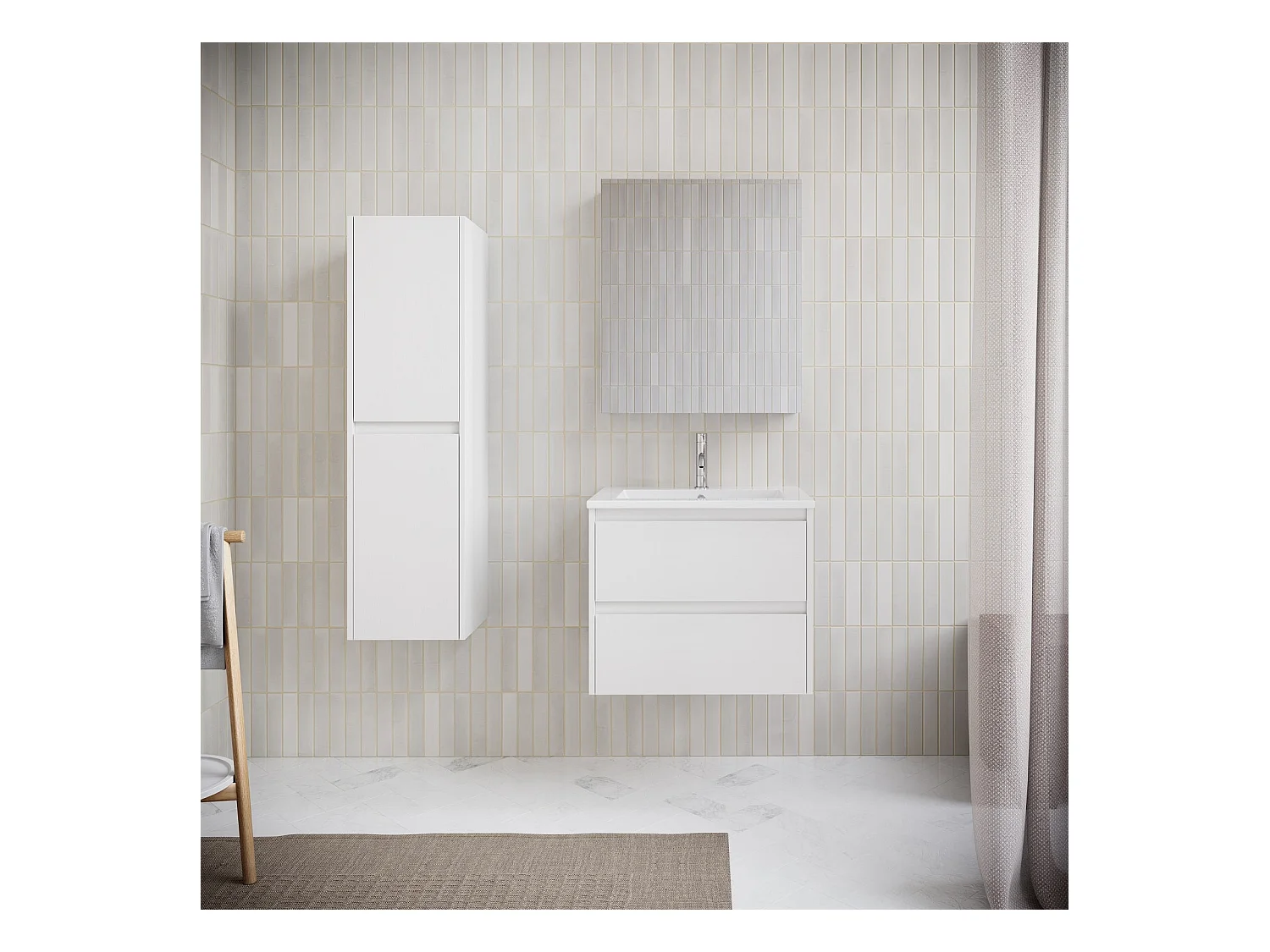 Mueble lavabo + lavabo 60 cm FORTINA blanco