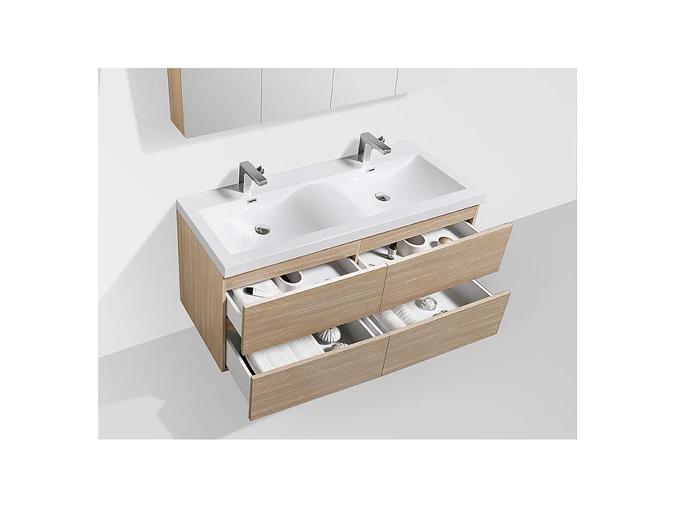Mueble lavabo + lavabo 144cm MONTADO SIENA Roble Claro