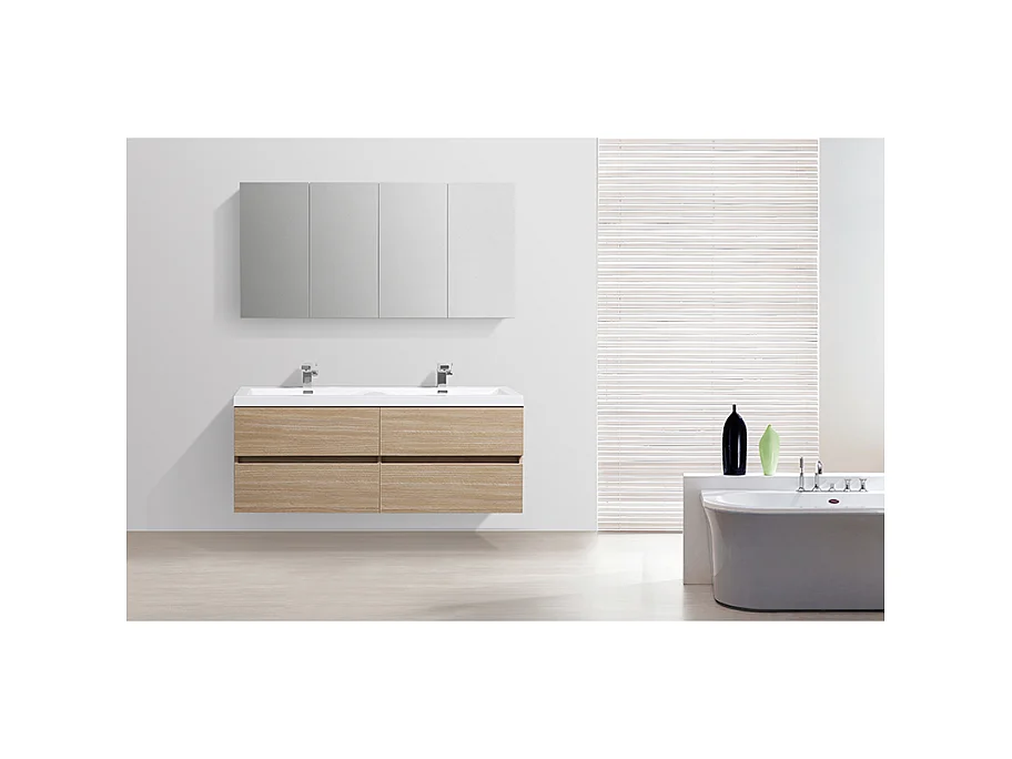 Mueble lavabo + lavabo 144cm MONTADO SIENA Roble Claro