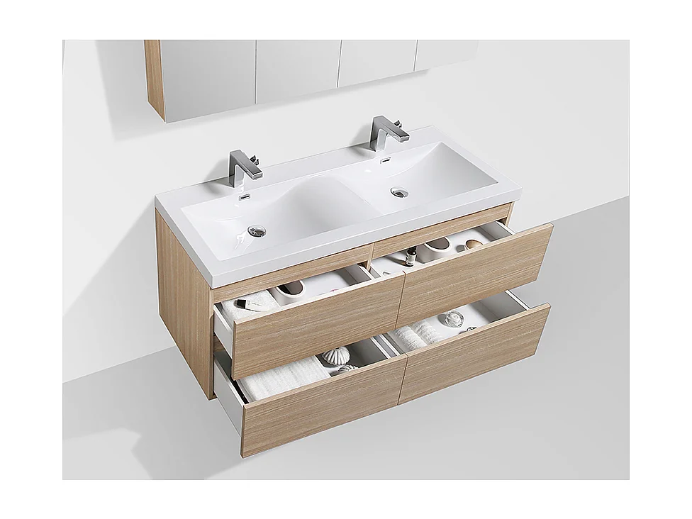 Mueble lavabo + lavabo 144cm MONTADO SIENA Roble Claro