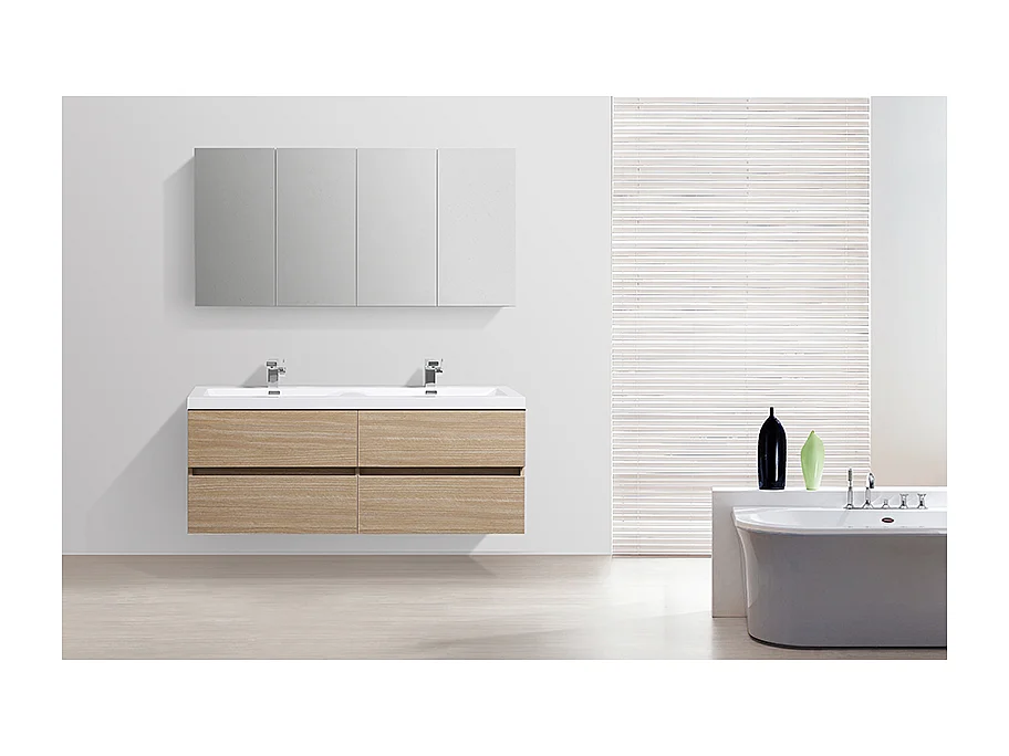 Mueble lavabo + lavabo 144cm MONTADO SIENA Roble Claro