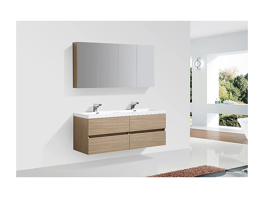 Mueble lavabo + lavabo 144cm MONTADO SIENA Roble Claro