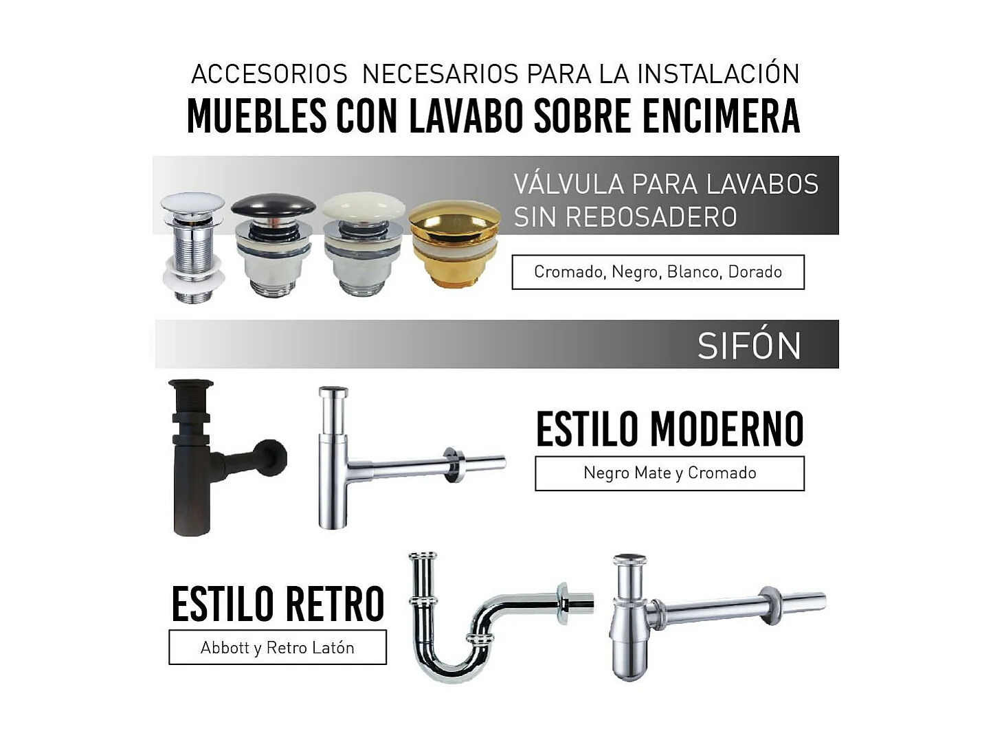 Encimera para lavabos de sobre encimera ZERO, color nogal  Profundidad 52 cm - Largo 60 cm