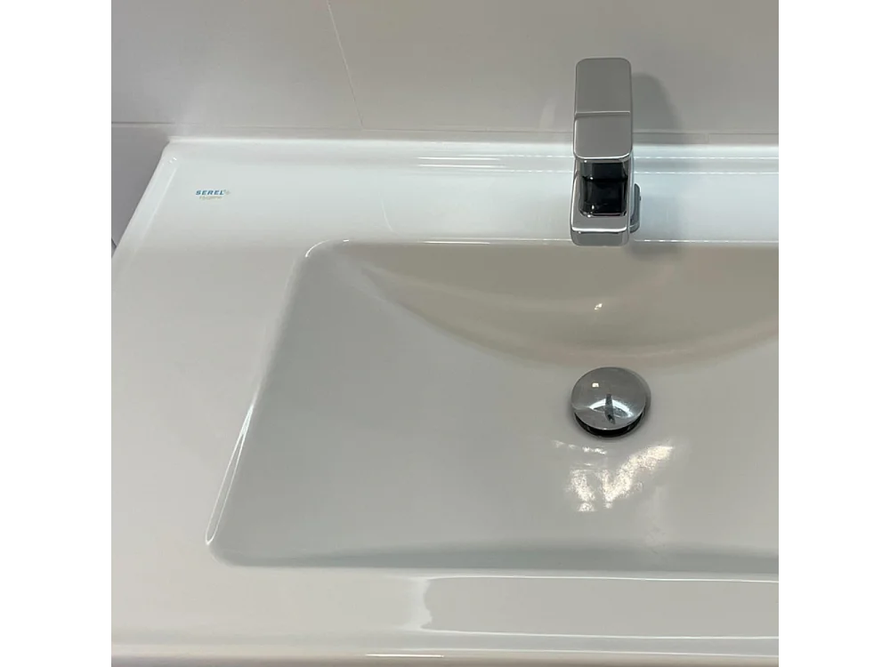 Meuble salle de bain design simple vasque MESSINA largeur 80 cm chêne clair