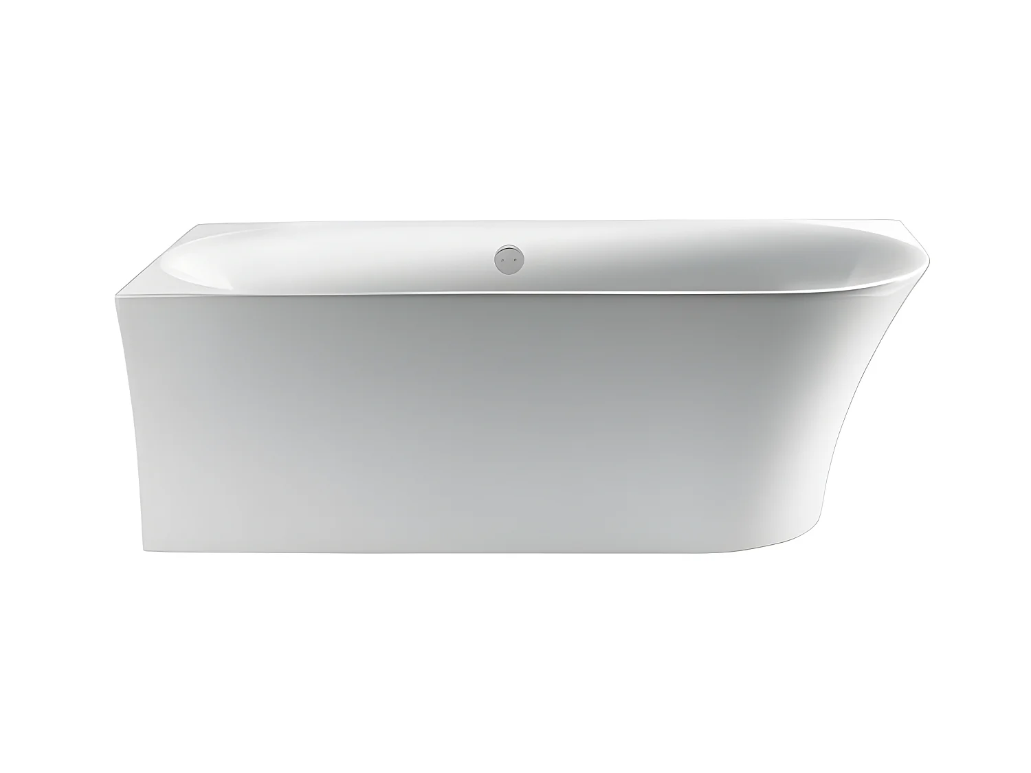 Baignoire design ovale semi-îlot ELIZABETH blanche 170 cm Angle à gauche