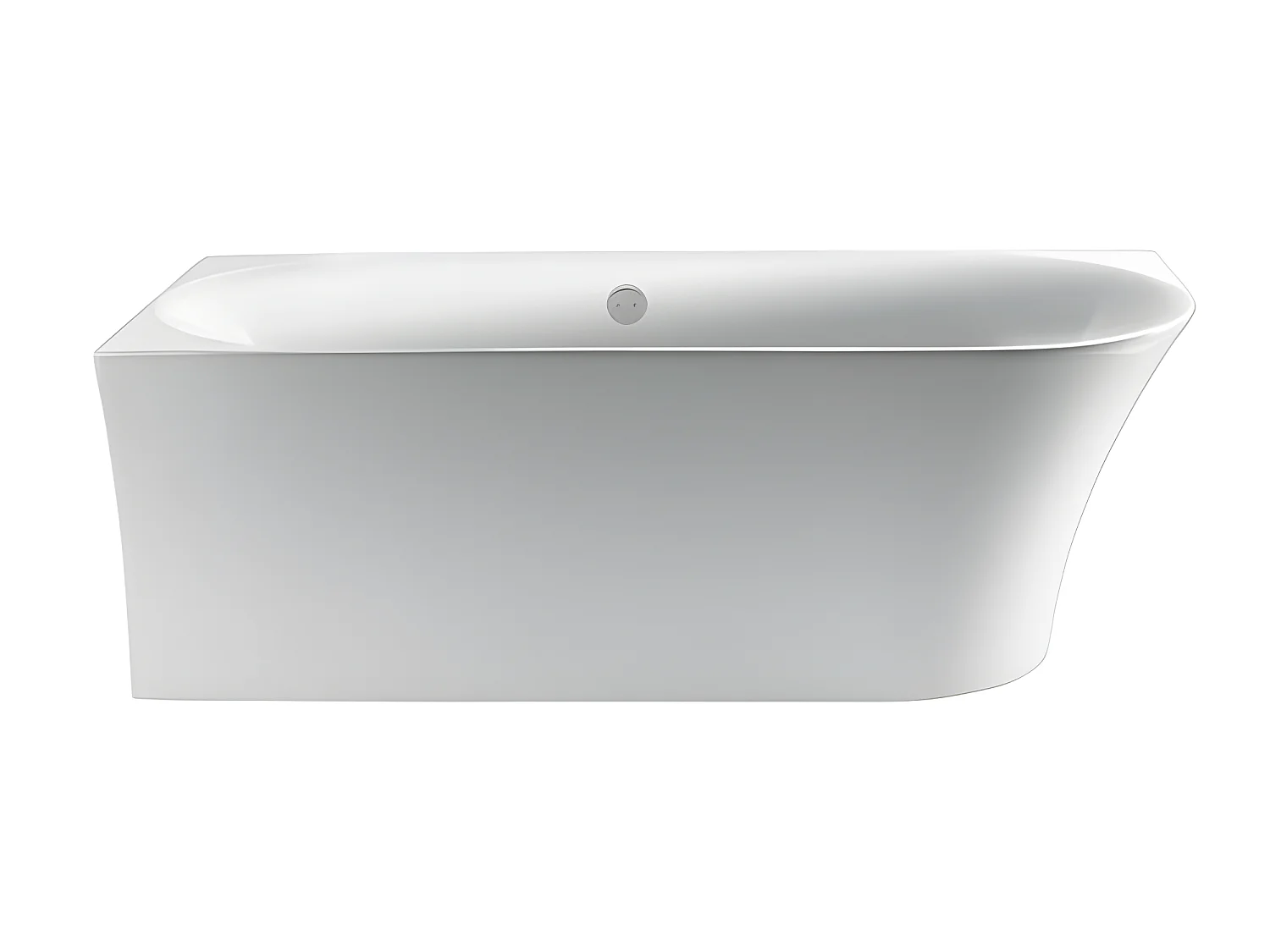Baignoire design ovale semi-îlot ELIZABETH blanche 170 cm Angle à droite