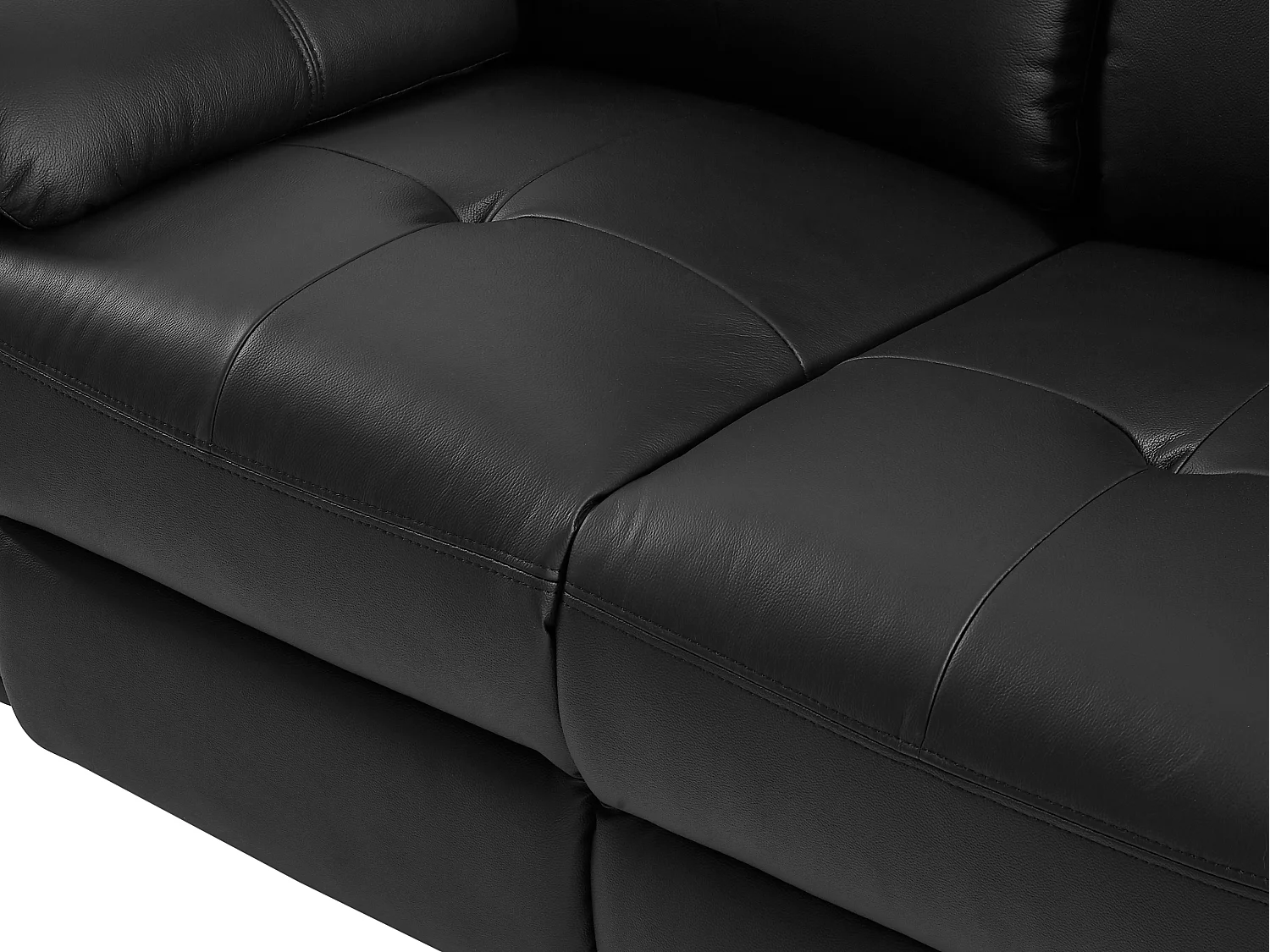 Canapé 3 places relax en cuir noir VINETA