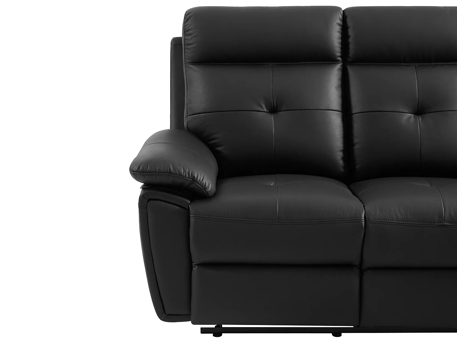 2-sits svart skinnfåtölj med relaxfunktion VINETA