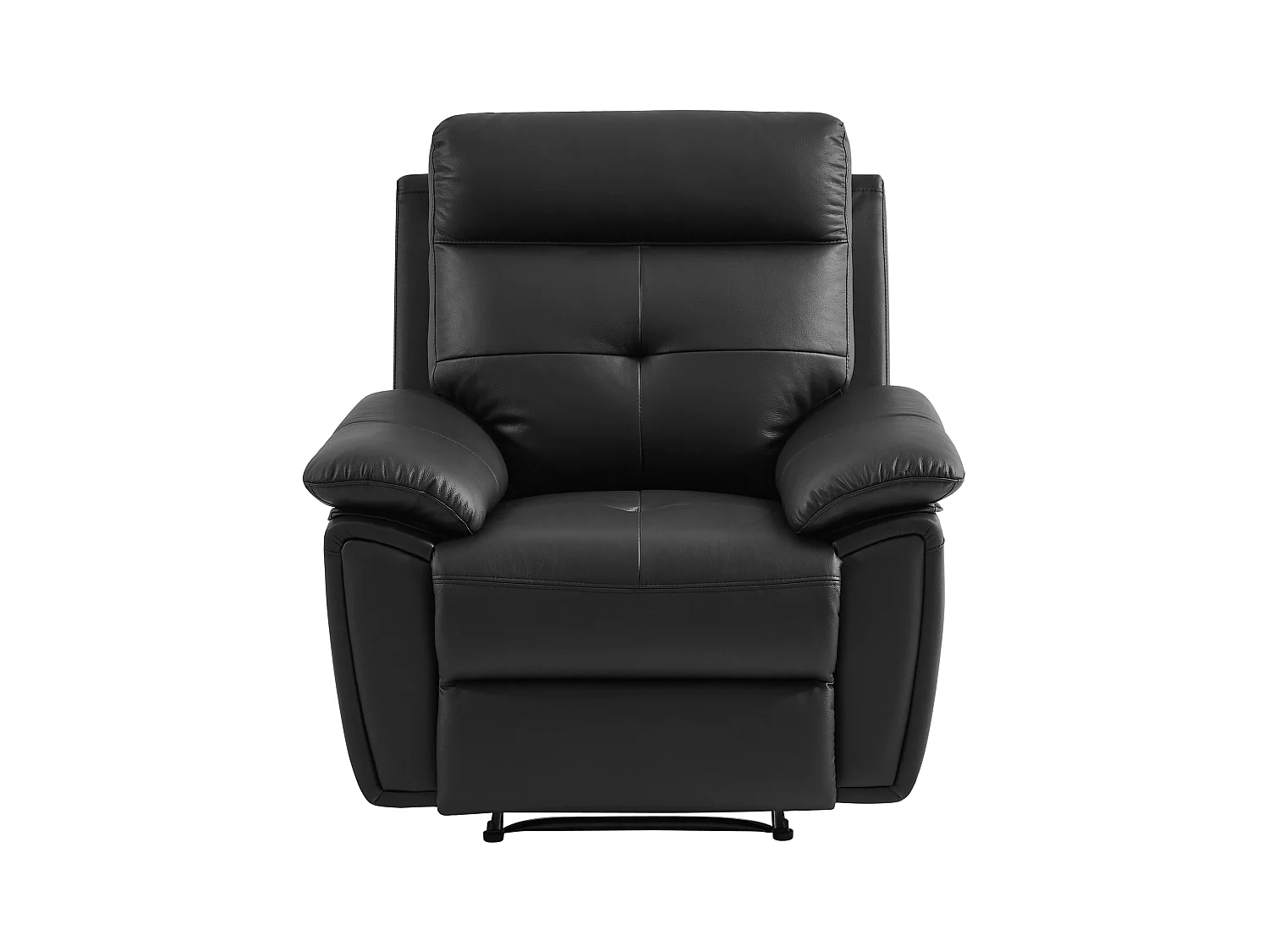 Fotel z funkcją relax z czarnej skóry – VINETA