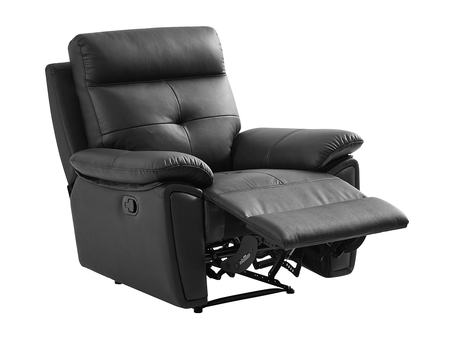 Fauteuil relax en cuir noir VINETA