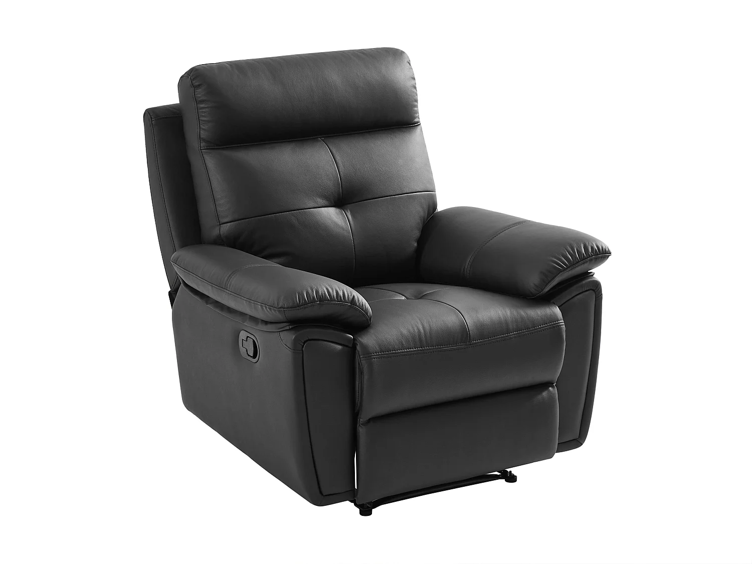Fauteuil relax en cuir noir VINETA
