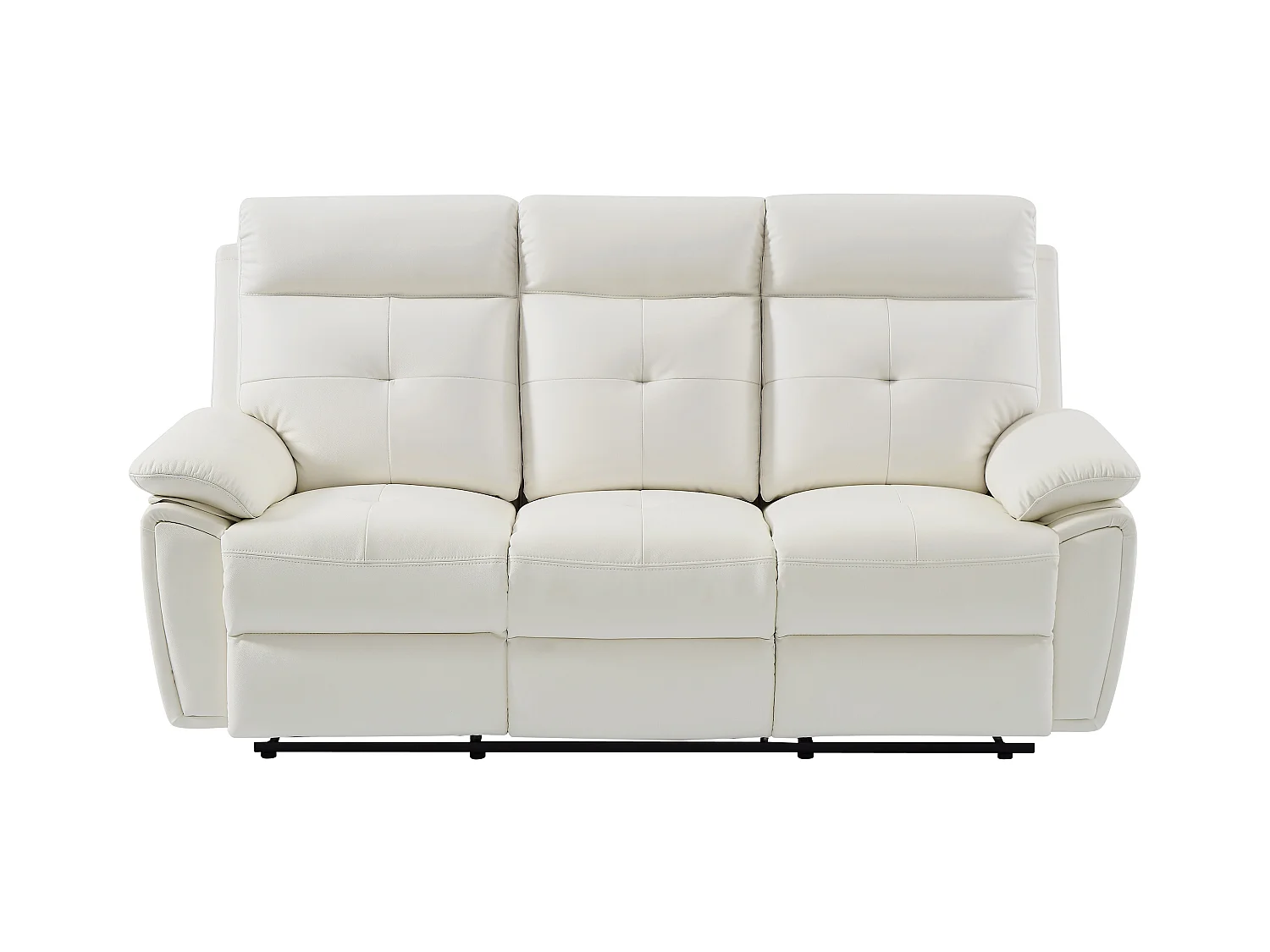 3-zits-relaxbank van wit leer VINETA