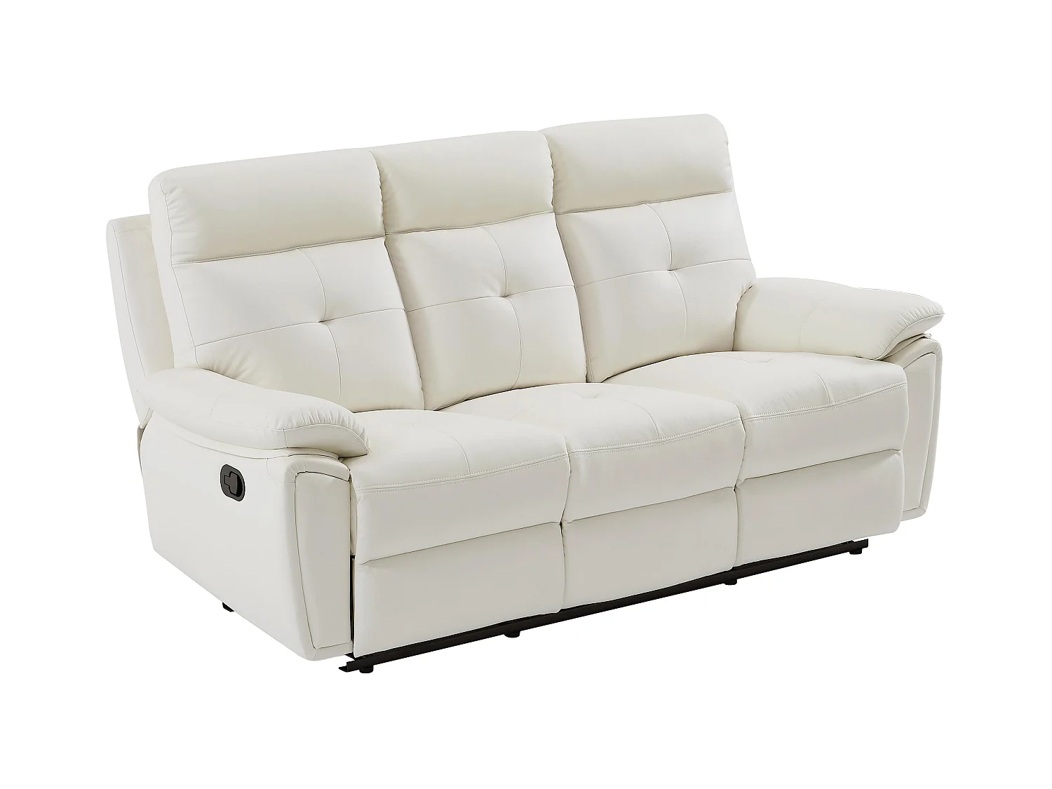 3-zits-relaxbank van wit leer VINETA