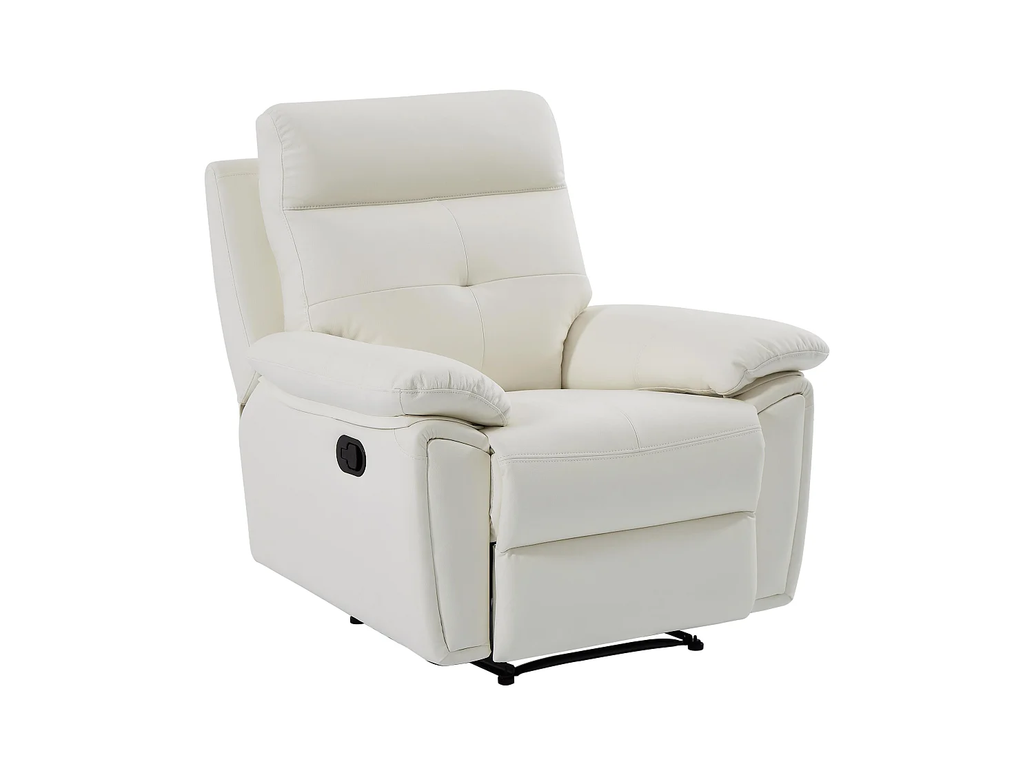 Relaxfauteuil van wit leer VINETA