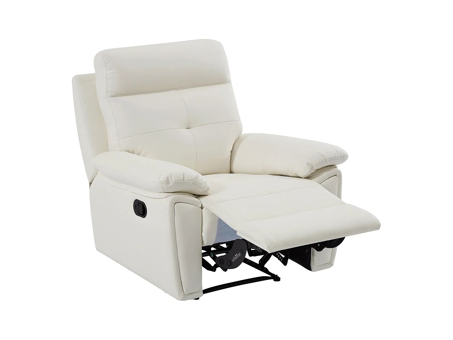 Relaxfauteuil van wit leer VINETA