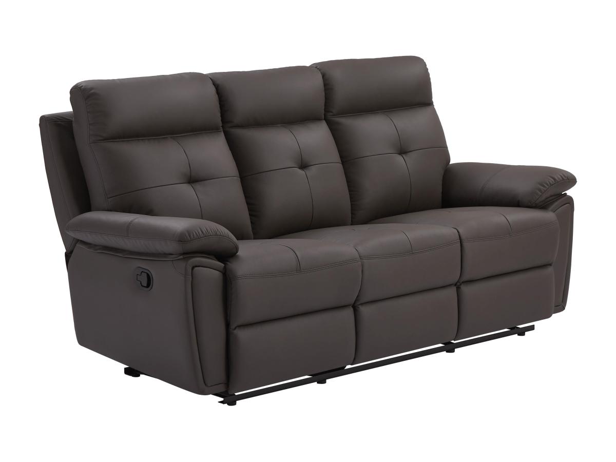 Relaxsofa 3-Sitzer - Leder- Braun - VINETA günstig online kaufen