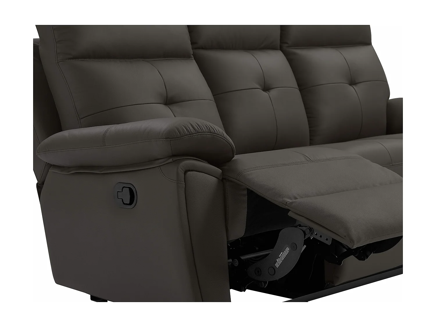 Divano 3 posti relax in Pelle Marrone - VINETA