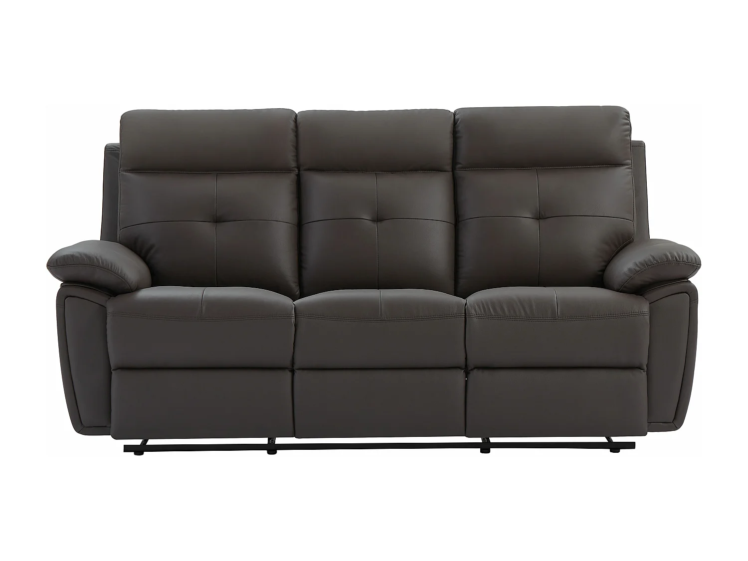 Divano 3 posti relax in Pelle Marrone - VINETA