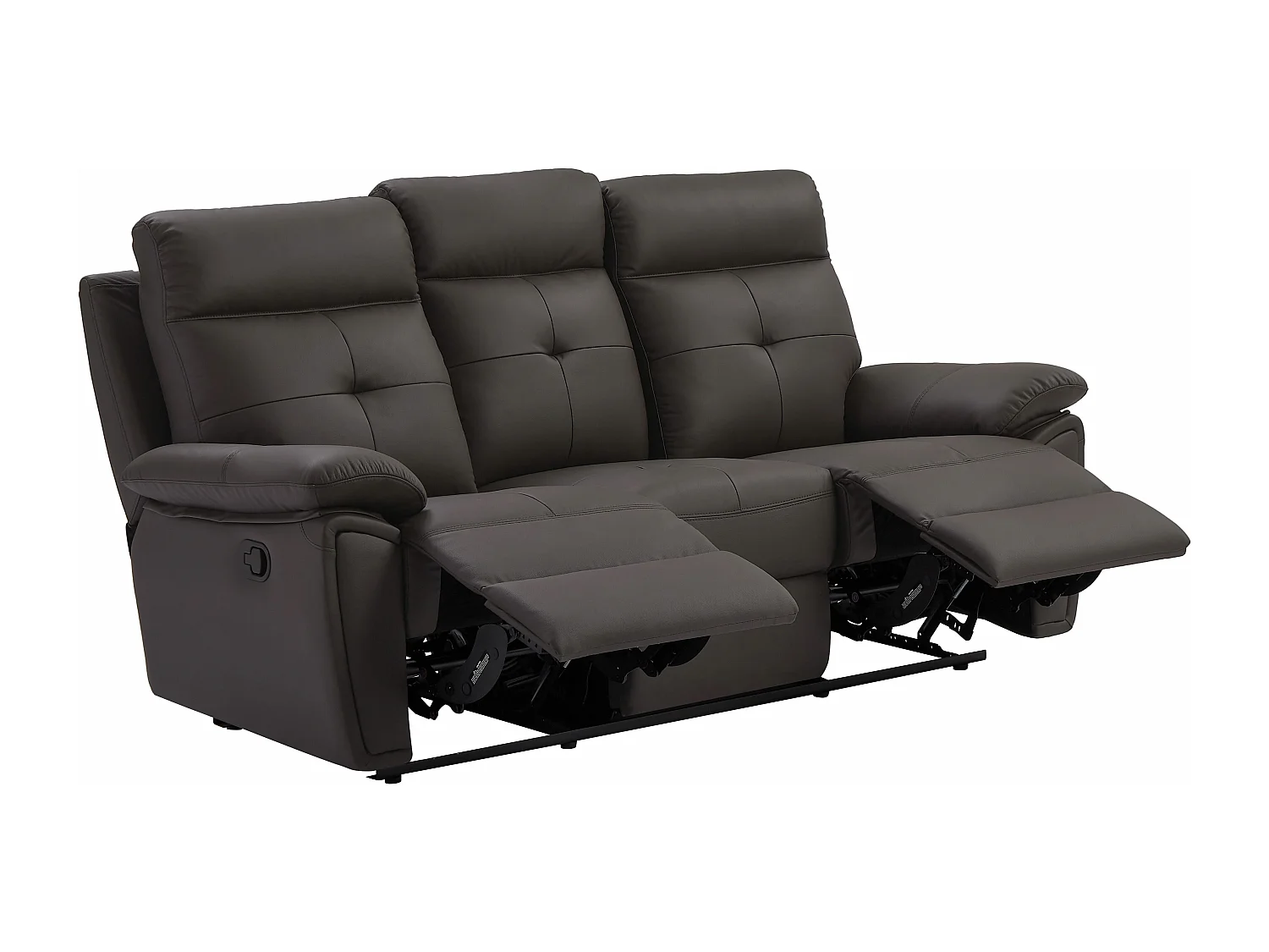 Divano 3 posti relax in Pelle Marrone - VINETA