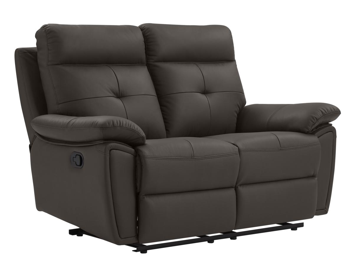 Relaxsofa 2-Sitzer - Leder- Braun - VINETA günstig online kaufen