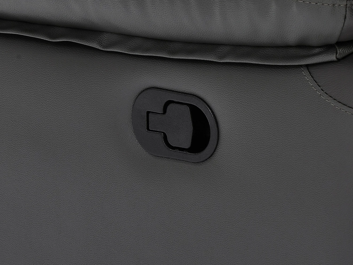 Grå lädersoffa för 2 personer med relaxfunktion VINETA