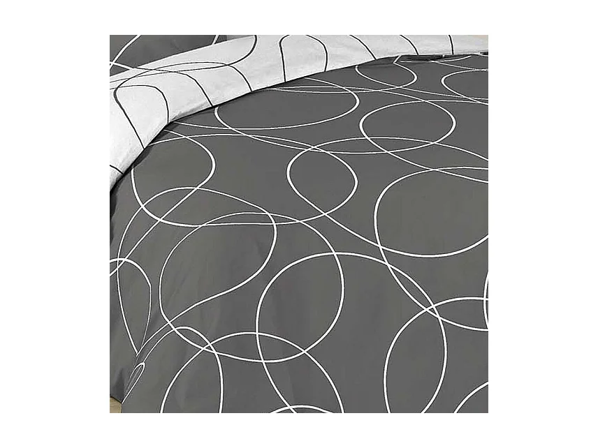 Parure de Lit 3 Pièces "Elton" 240x220cm Gris