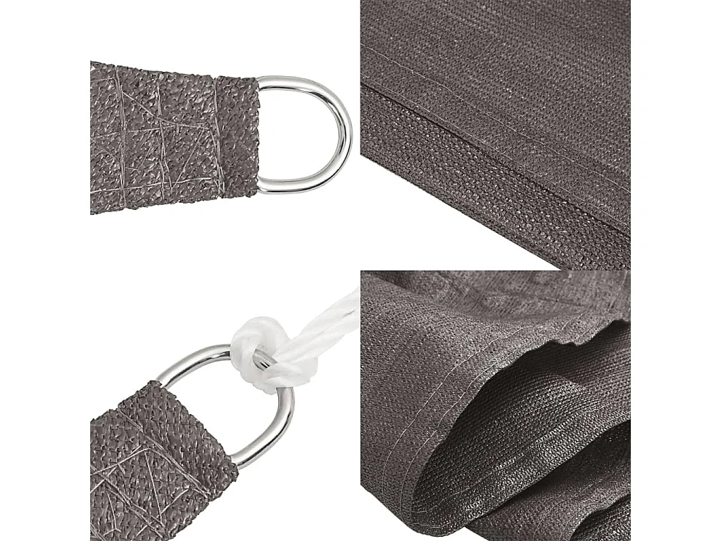 Para-sol Estilo Vela Antracite 5x7 m em PEAD 160 g/m² para Proteção Solar