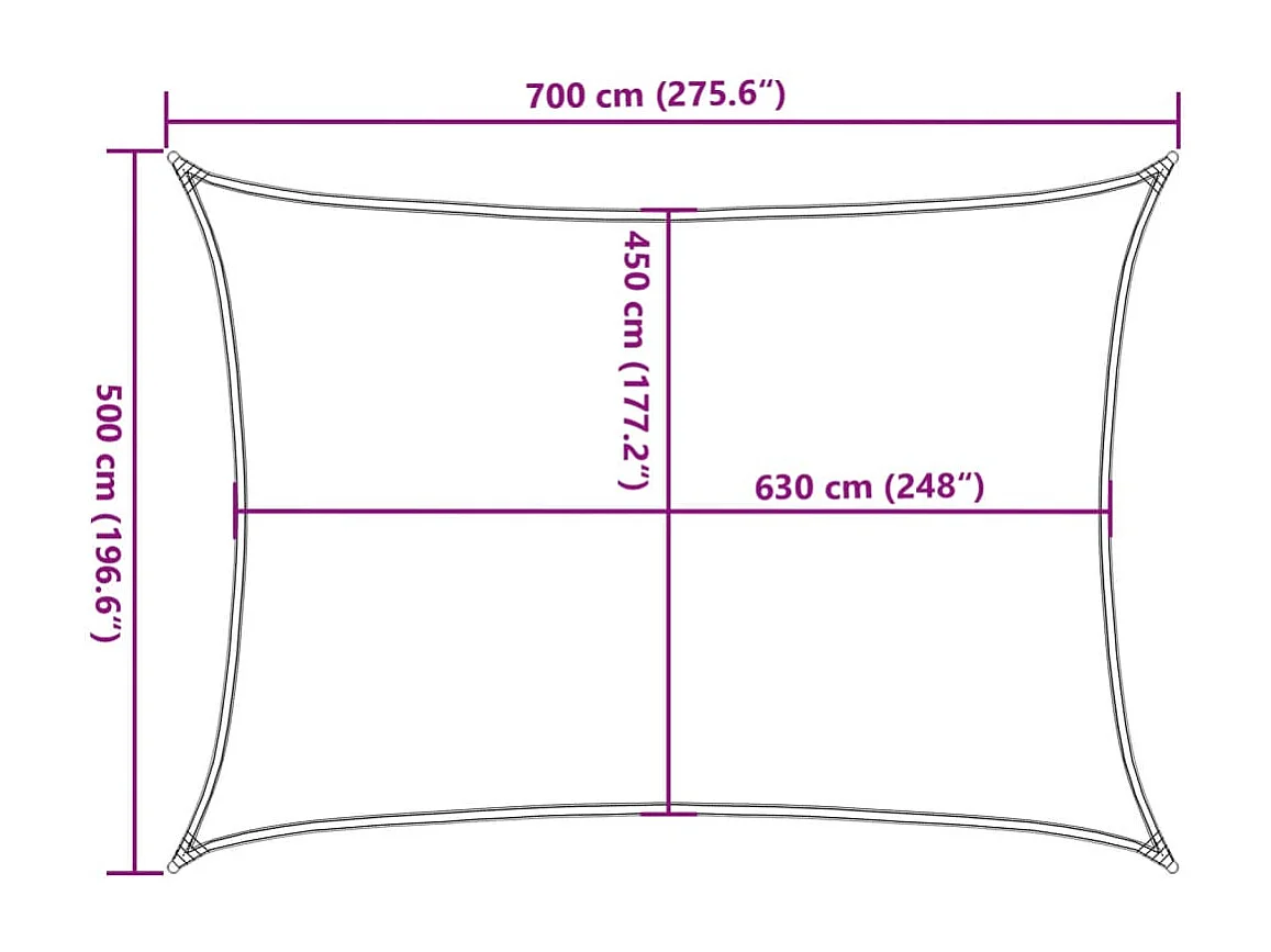Para-sol Estilo Vela Antracite 5x7 m em PEAD 160 g/m² para Proteção Solar