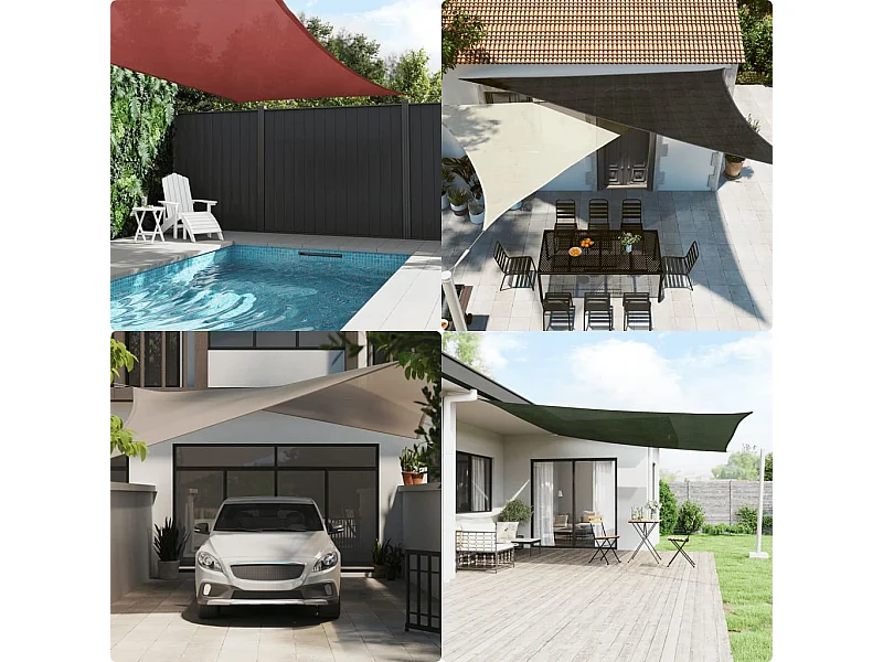 Toldo de vela cuadrado HDPE gris claro 160 g/m² 7x7 m