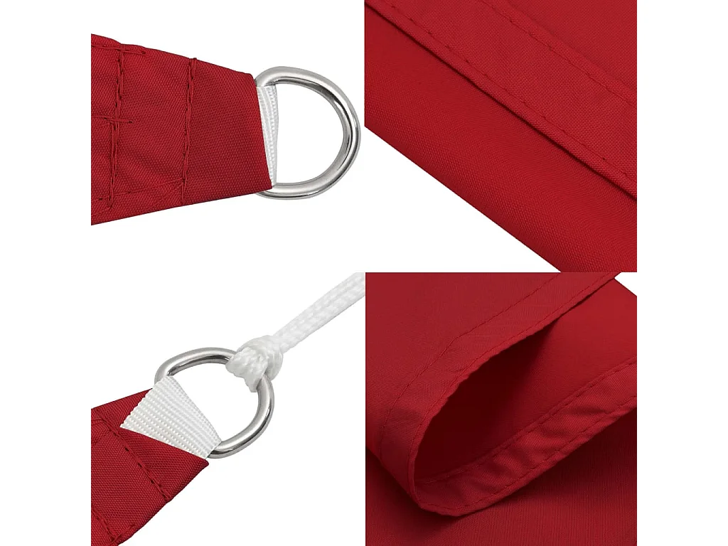 Toldo de vela triangular tela Oxford rojo 5x6x6 m