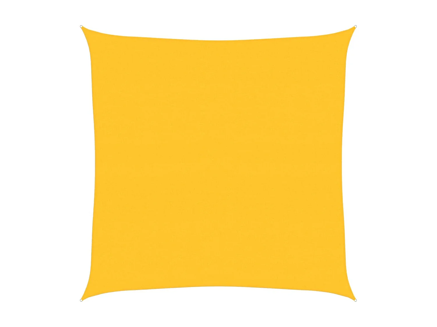 Para-sol quadrado estilo vela em PEAD amarelo 7x7 m para proteção solar