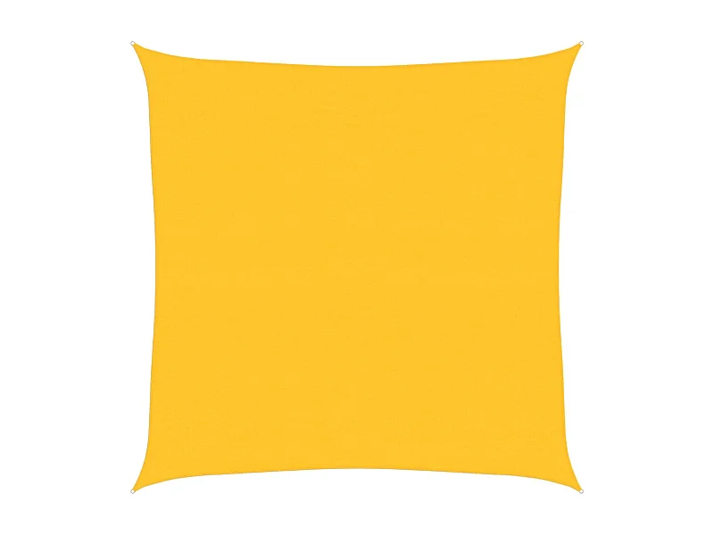 Para-sol quadrado estilo vela em PEAD amarelo 7x7 m para proteção solar