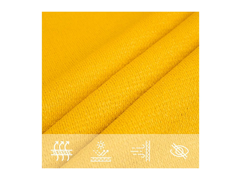 Toldo de vela trapecio HDPE amarillo 160 g/m² 4/5x3 m