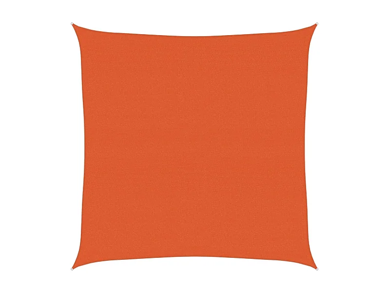 Toldo de vela cuadrado HDPE naranja 160 g/m² 7x7 m