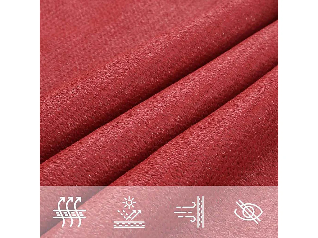 Toldo de vela rojo HDPE 160 g/m² 4/5x4 m