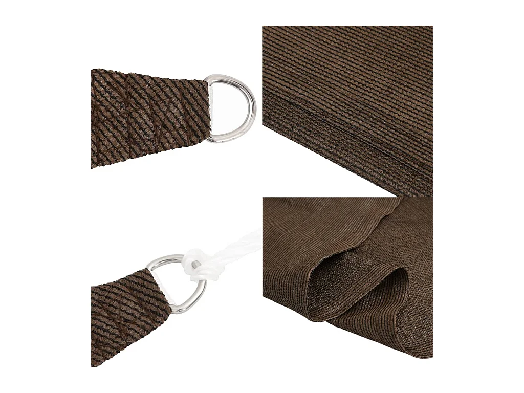 Para-sol estilo vela PEAD castanho 2,5x5 m com proteção UV