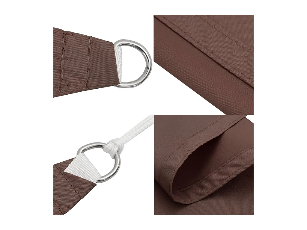 Para-sol retangular 3x4 m em tecido Oxford castanho para proteção ao ar livre