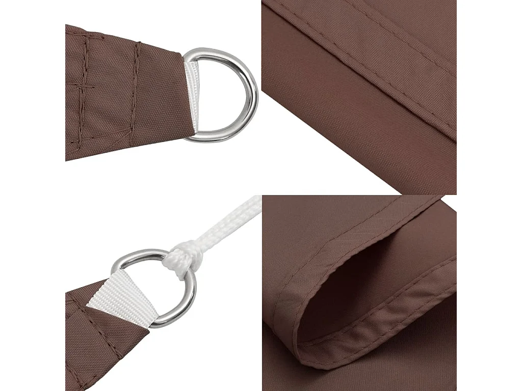 Para-sol retangular 3x4 m em tecido Oxford castanho para proteção ao ar livre
