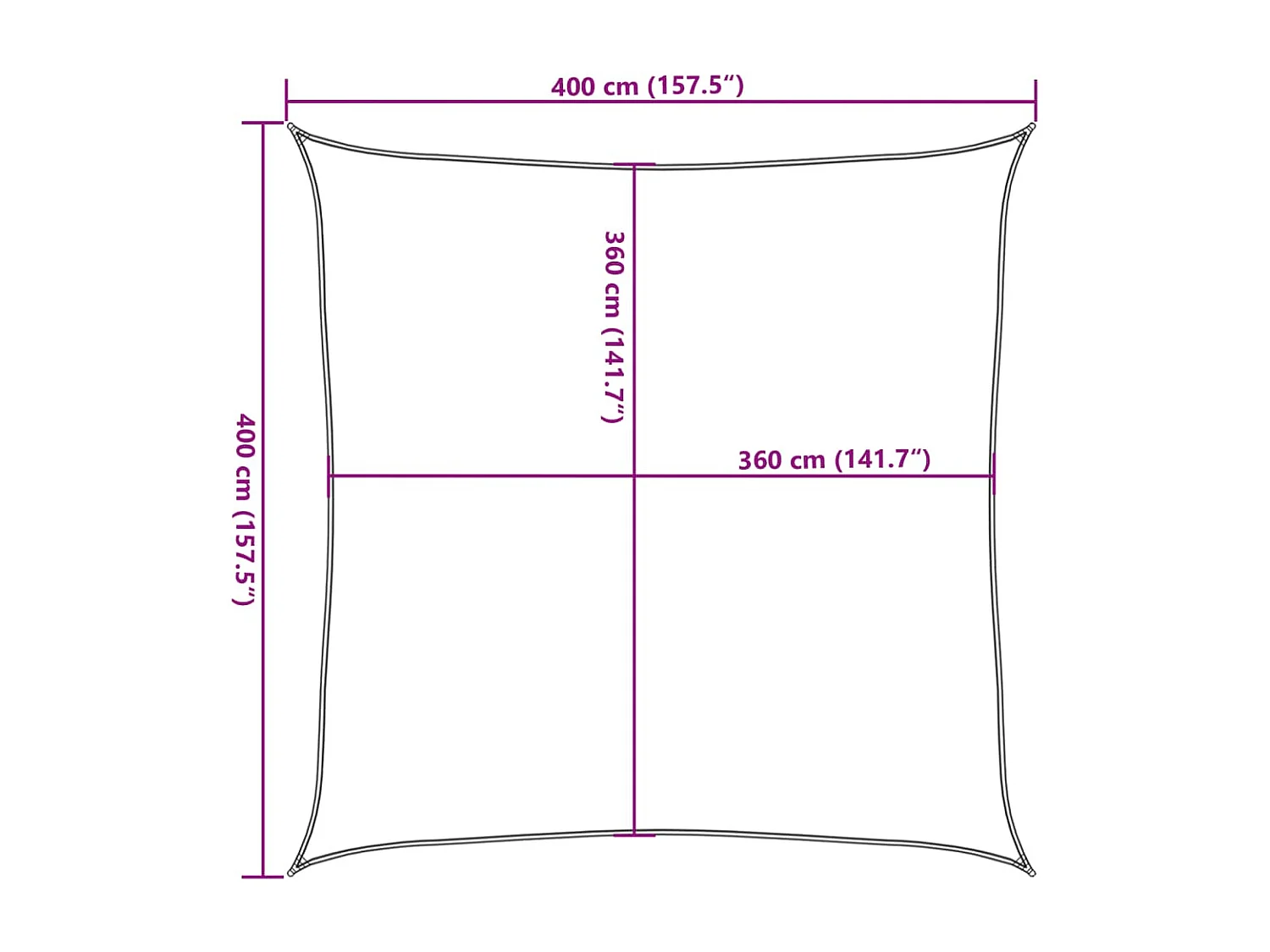 Para-sol Estilo Vela Quadrado Amarelo 4x4m - Proteção UV e Fácil Montagem
