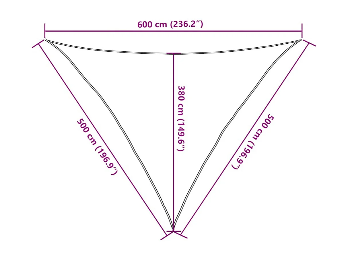 Para-sol Triangular Azul 5x5x6 m em PEAD - Alta Durabilidade e Proteção UV