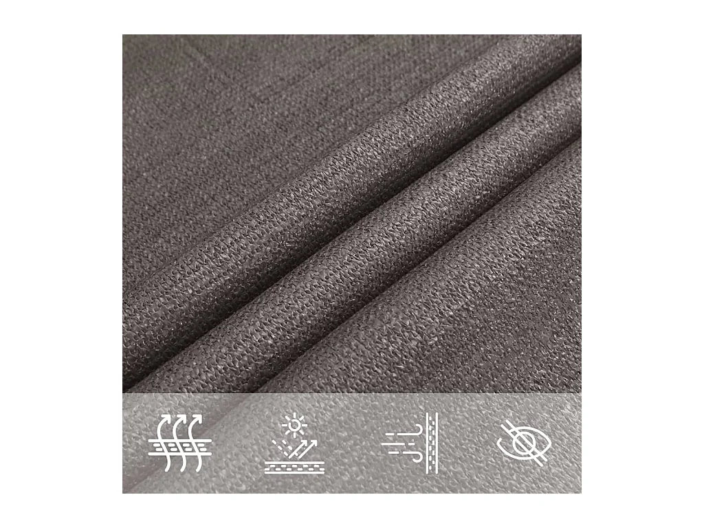 Sonnensegel HDPE Rechteckig 4x6 m Anthrazit