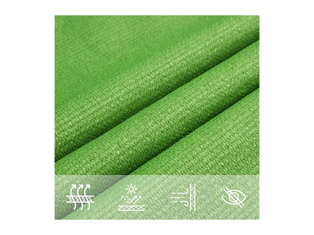 Para-Sol Estilo Vela Verde-Claro 3x5m em PEAD - Proteção Solar e Ventilação Eficiente