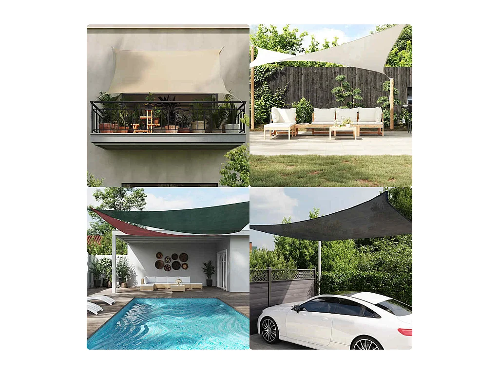 Toldo de vela rojo HDPE 160 g/m² 2,5x2,5 m