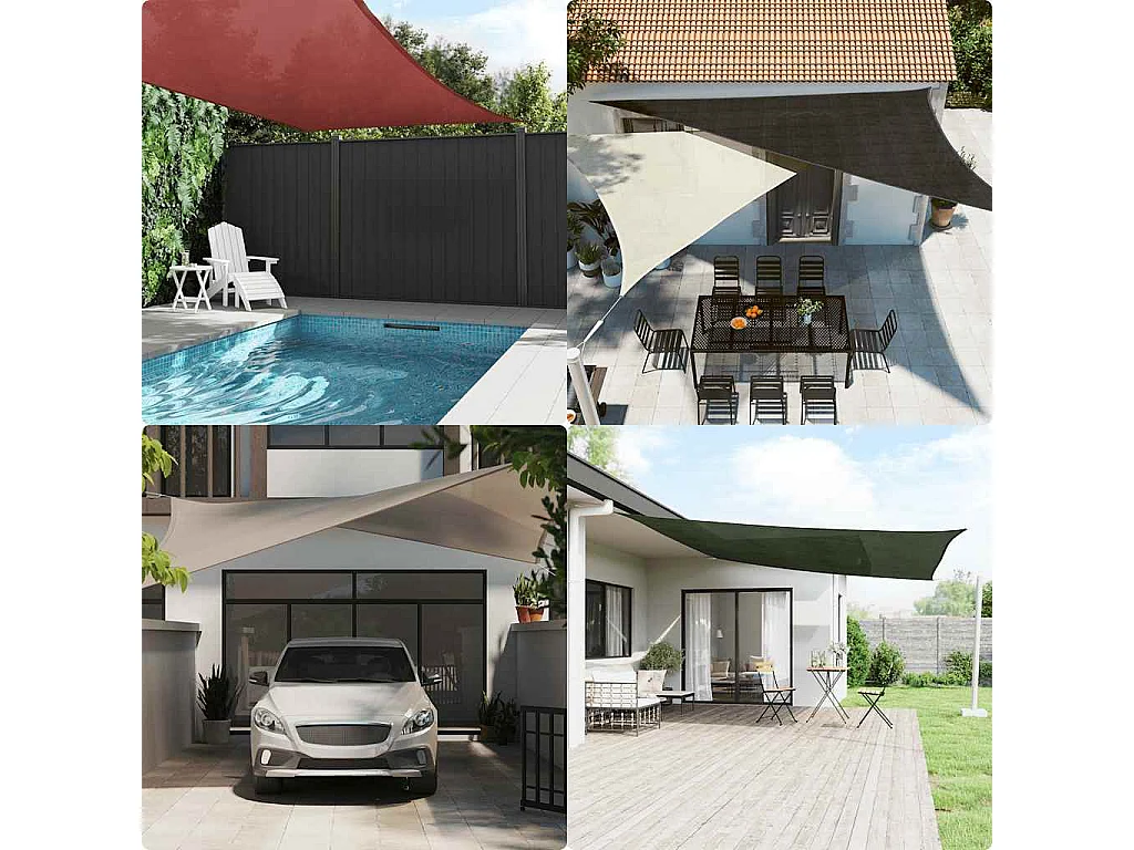 Toldo de vela HDPE naranja 160 g/m² 4x6 m