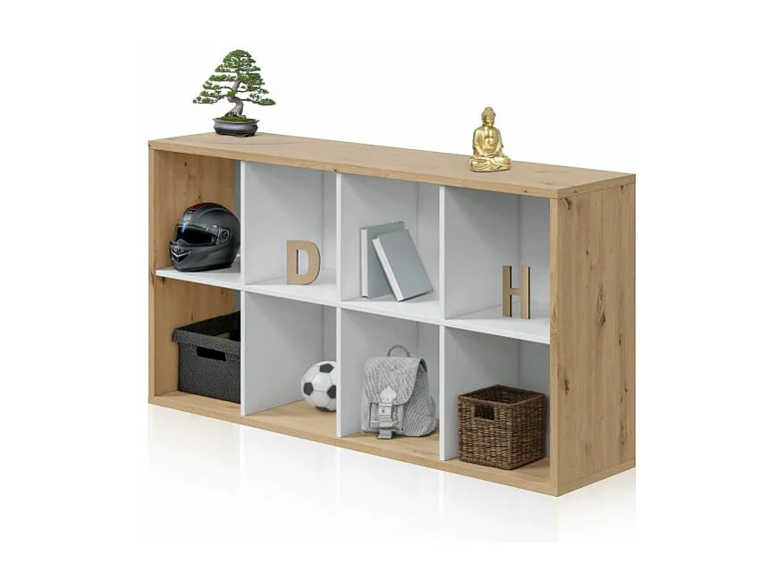 Estantería Dess Blanco Artik (Blanco Mate) - Roble Nodi