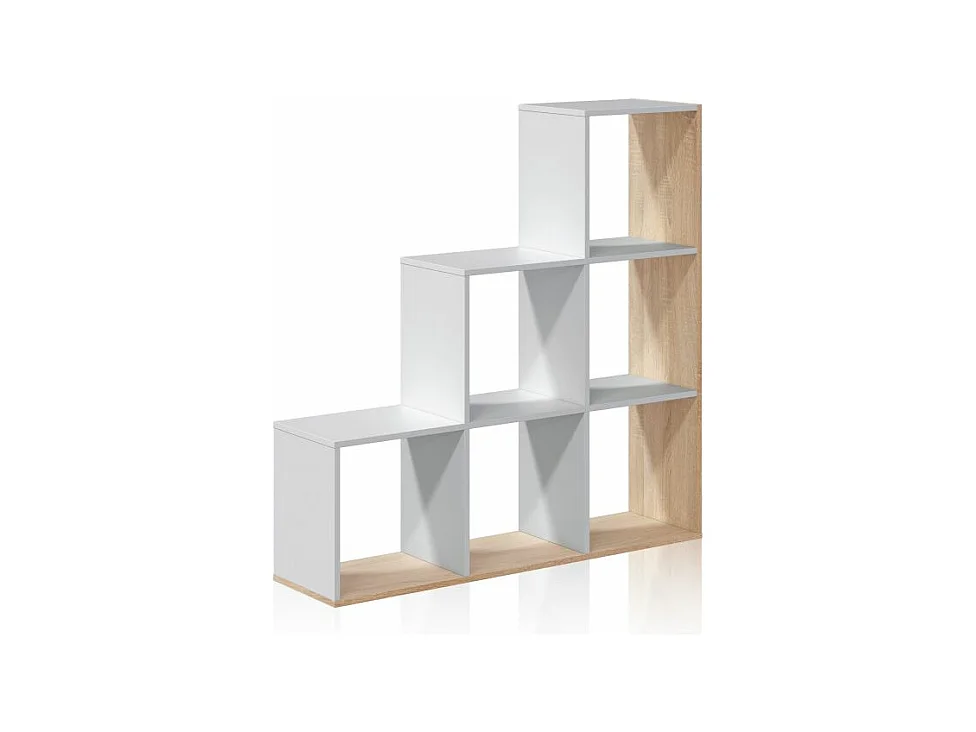 Estantería Teron Blanco Artik (Blanco Mate) - Roble Canadian